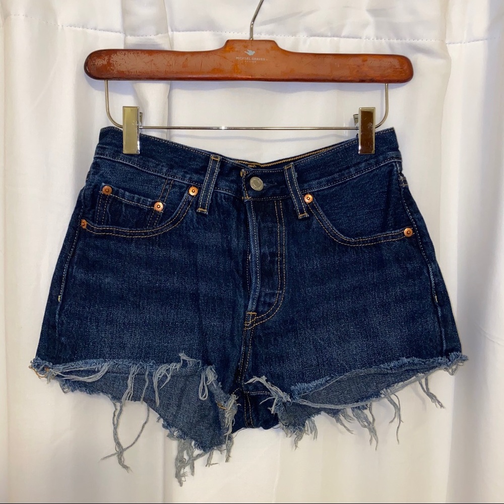 High-waisted Denim Cut-off Shorts